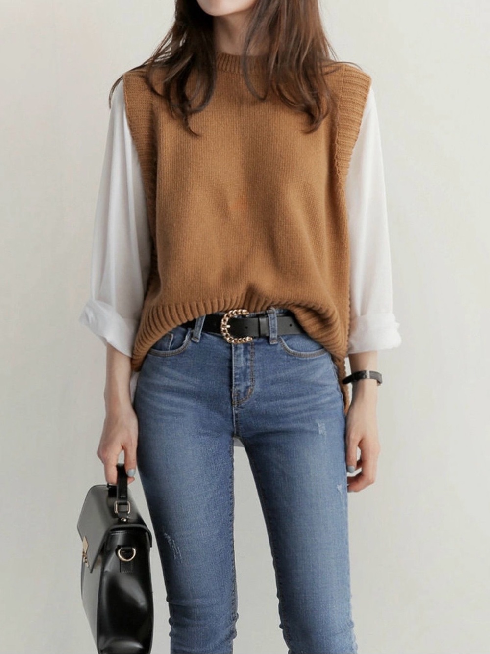 (NWT) EFO - Round Neck Knit Vest